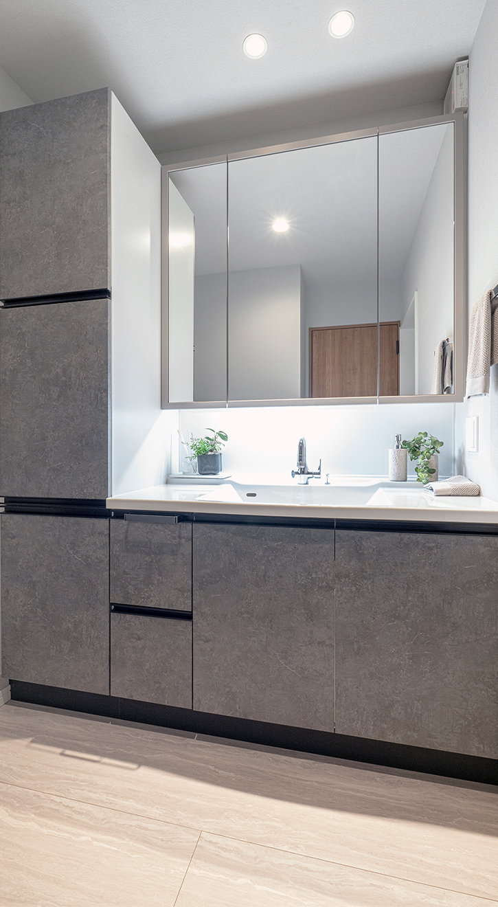 三面鏡収納付き洗面化粧台