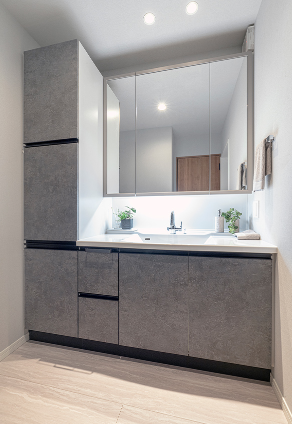 三面鏡収納付き洗面化粧台