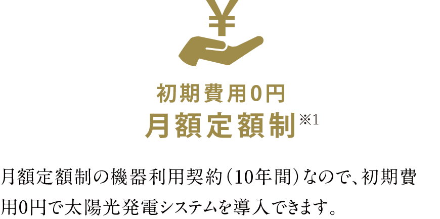 初期費用0円月額定額制