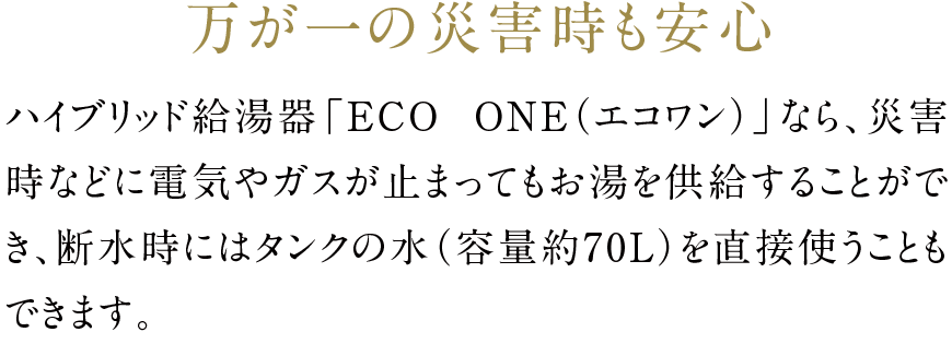 万が一の災害時も安心