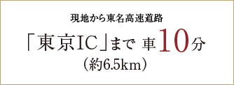 「東京IC」まで 車9分（約5.7km）
