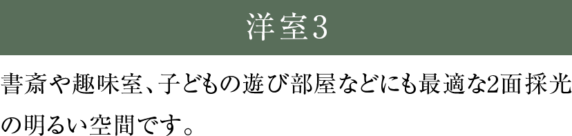 DEN 書斎や趣味室、子どもの遊び部屋など、多目的に利用が可能。2面採光の明るい空間です。