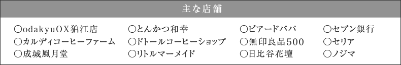 OdakyuOX狛江店 主な店舗