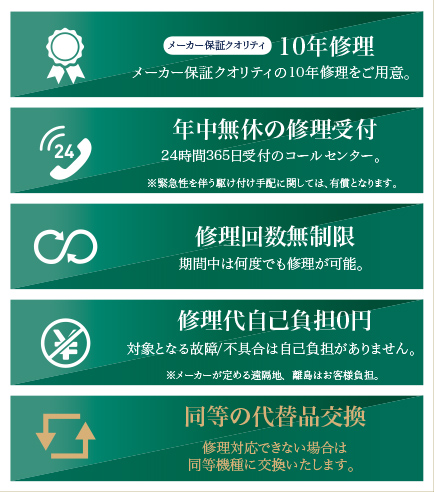 LEAFIA住設機器延長保証制度