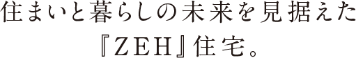 住まいと暮らしの未来を見据えた〈『ZEH』/Nearly ZEH〉住宅。