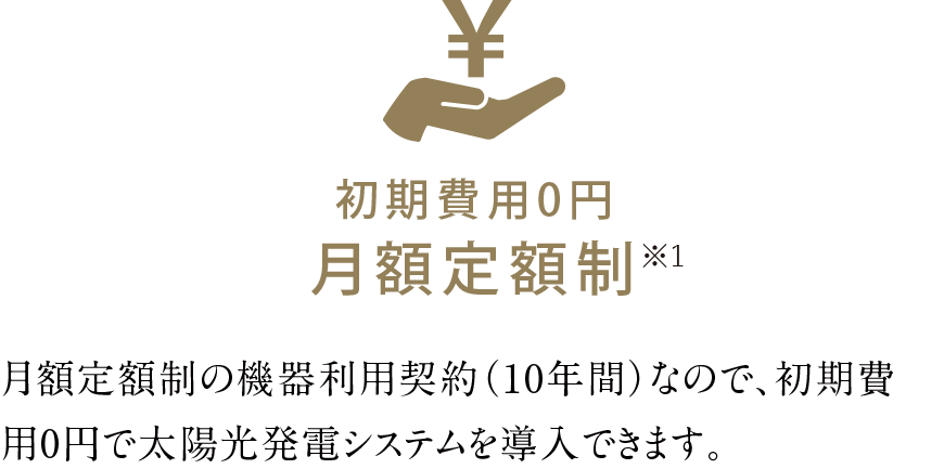 初期費用0円月額定額制