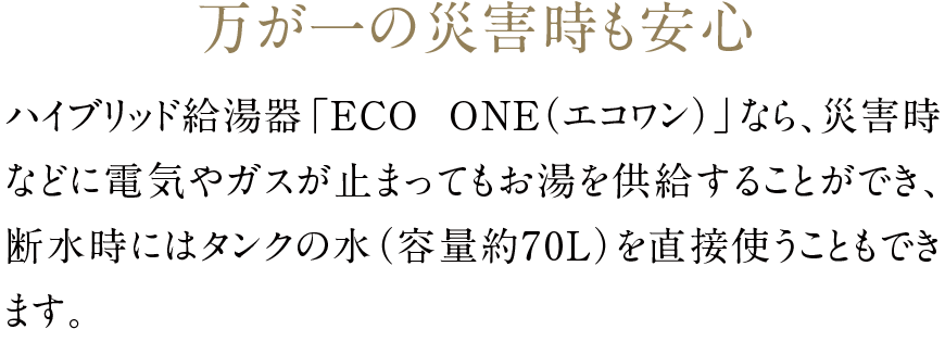 万が一の災害時も安心