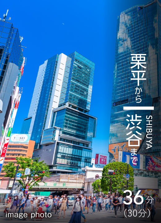 栗平から渋谷まで34分(30分)
