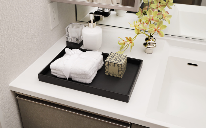 2人並んで使える洗面カウンター