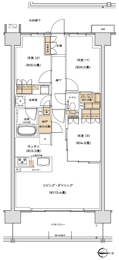 収納充実の2LDKプランバリエーション