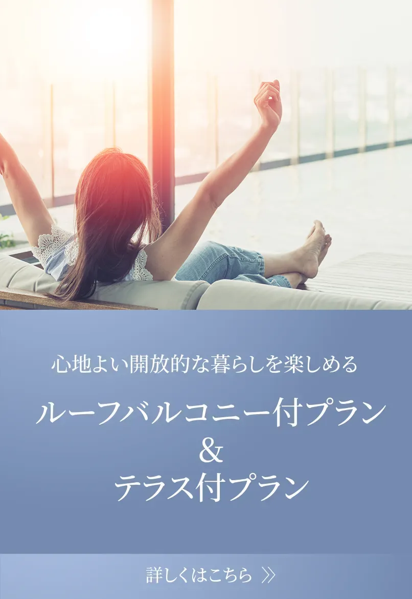 心地よい開放的な暮らしを楽しめる ルーフバルコニー付プラン＆テラス付プラン
