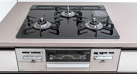 水無し両面焼グリル付ガスコンロ